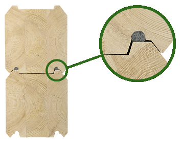 Insulation strips in logs